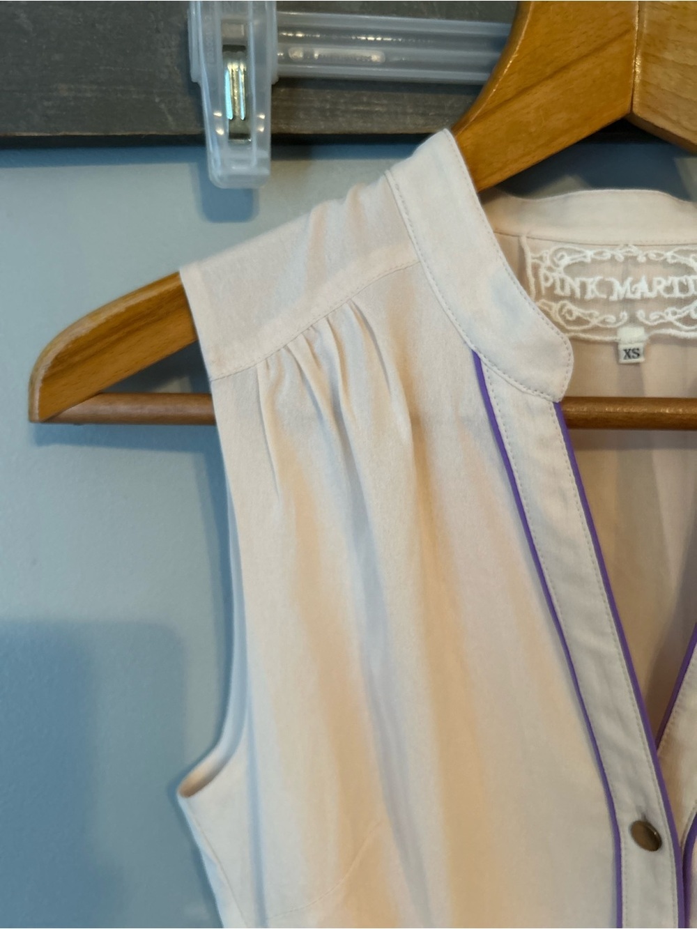 ✌️4 for $20✌️ Pink martini Shirt Dress with Contrast Piping in Light Beige - Picture 13 of 15